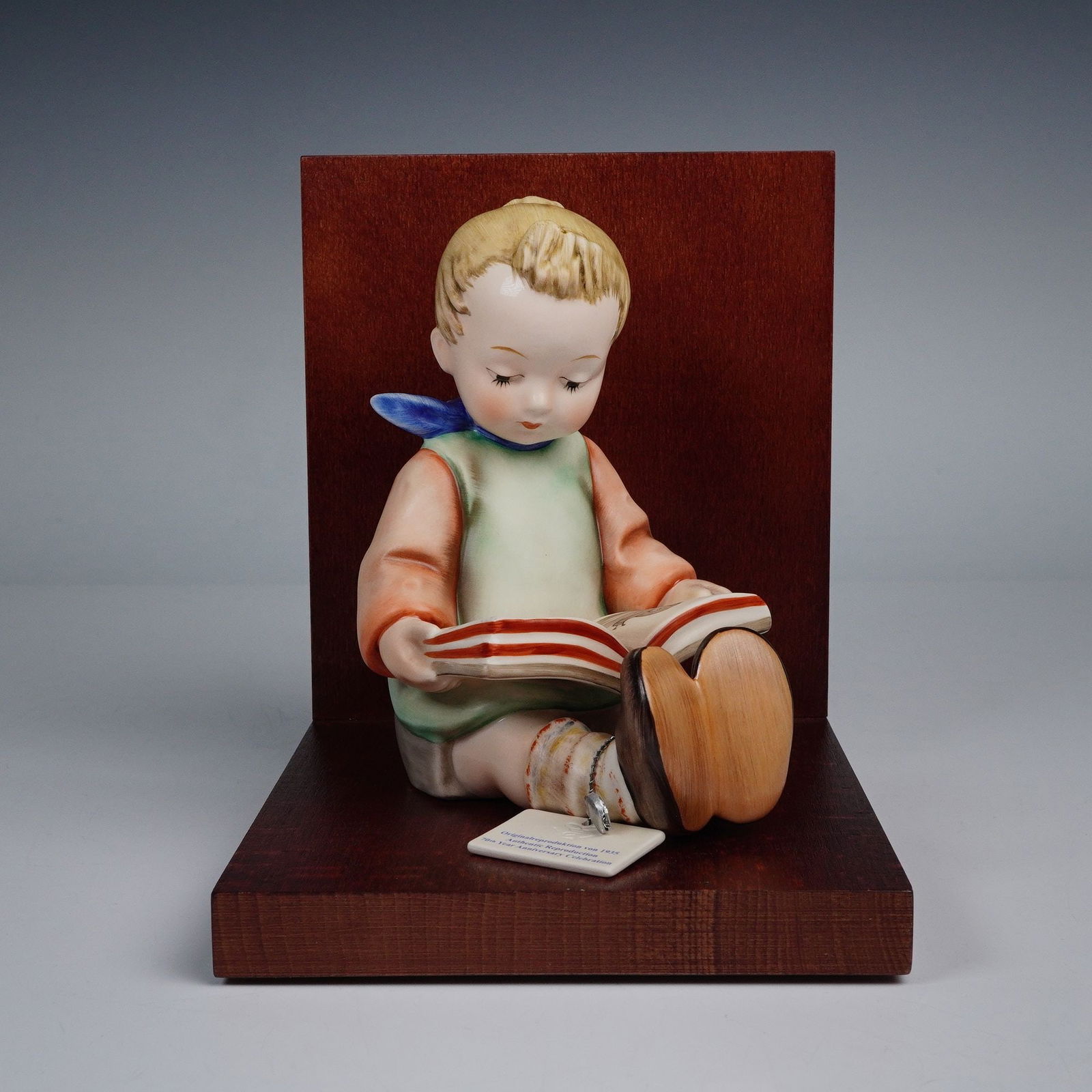 2pc Goebel Hummel Figurine and Bookend, Bookworm Boy (1 of 5)