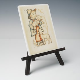 2pc Goebel Hummel Porcelain LE Figurine & Plaque, Shepherd's Boy