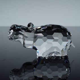 Swarovski Crystal Figurine, Hippopotamus Large