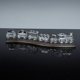6pc Swarovski Crystal Mini Trainset with Display Stand