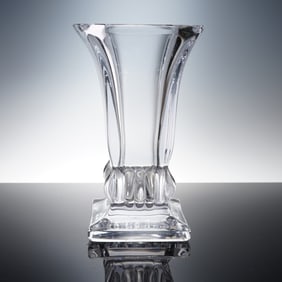 Cristal France Clear Crystal Flared Vase