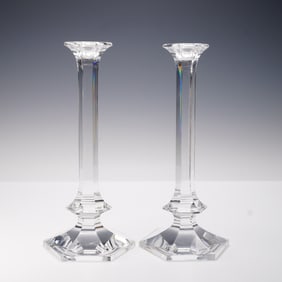 Val St. Lambert Crystal Candle Holders