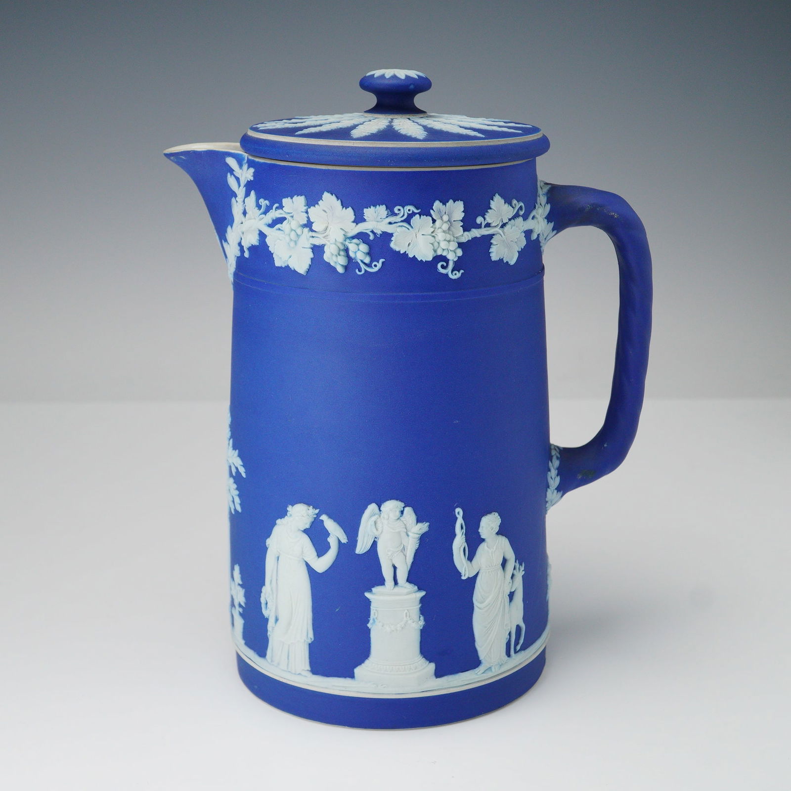 Wedgwood Blue Jasperware Lidded Pitcher (1 of 7)