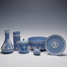 6pc Wedgwood Blue Jasperware