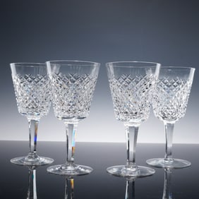 4pc Waterford Crystal Wine Glasses, Alana Pattern