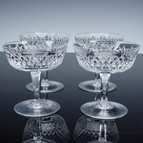 4pc Waterford Crystal Champagne/Tall Sherbet, Alana Pattern