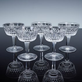 5pc Waterford Alana Crystal Liquor Cocktail Glasses
