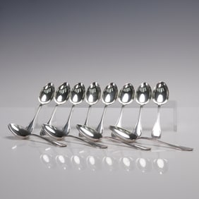 Lapparra French Sterling Silver Coffee Spoons, Set of 12 in Case