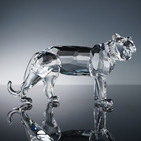 Swarovski Crystal Figurine, Tiger - Signed