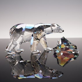 2pc Swarovski Crystal Figurine and Plaque, Siku Polar Bear 1053154