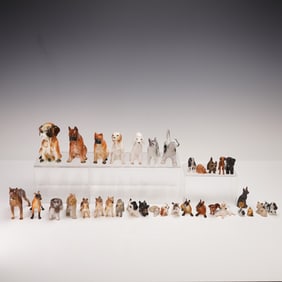 34pc Collection of Medium to Miniature Dog Figurines