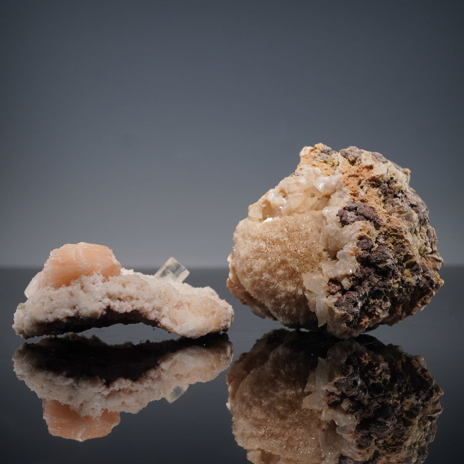 2pc Opal Stilbite and Hyalite Mineral Specimens (1 of 10)