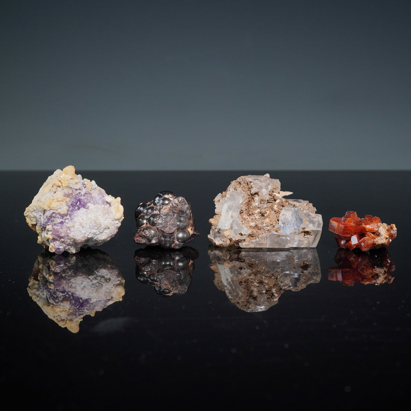 4pc Mineral Specimens, Coquimbite, Hematite, Vanadinite & Celestine (1 of 10)