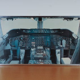 Aircraft Cockpit Photograph Poster in Metal Frame