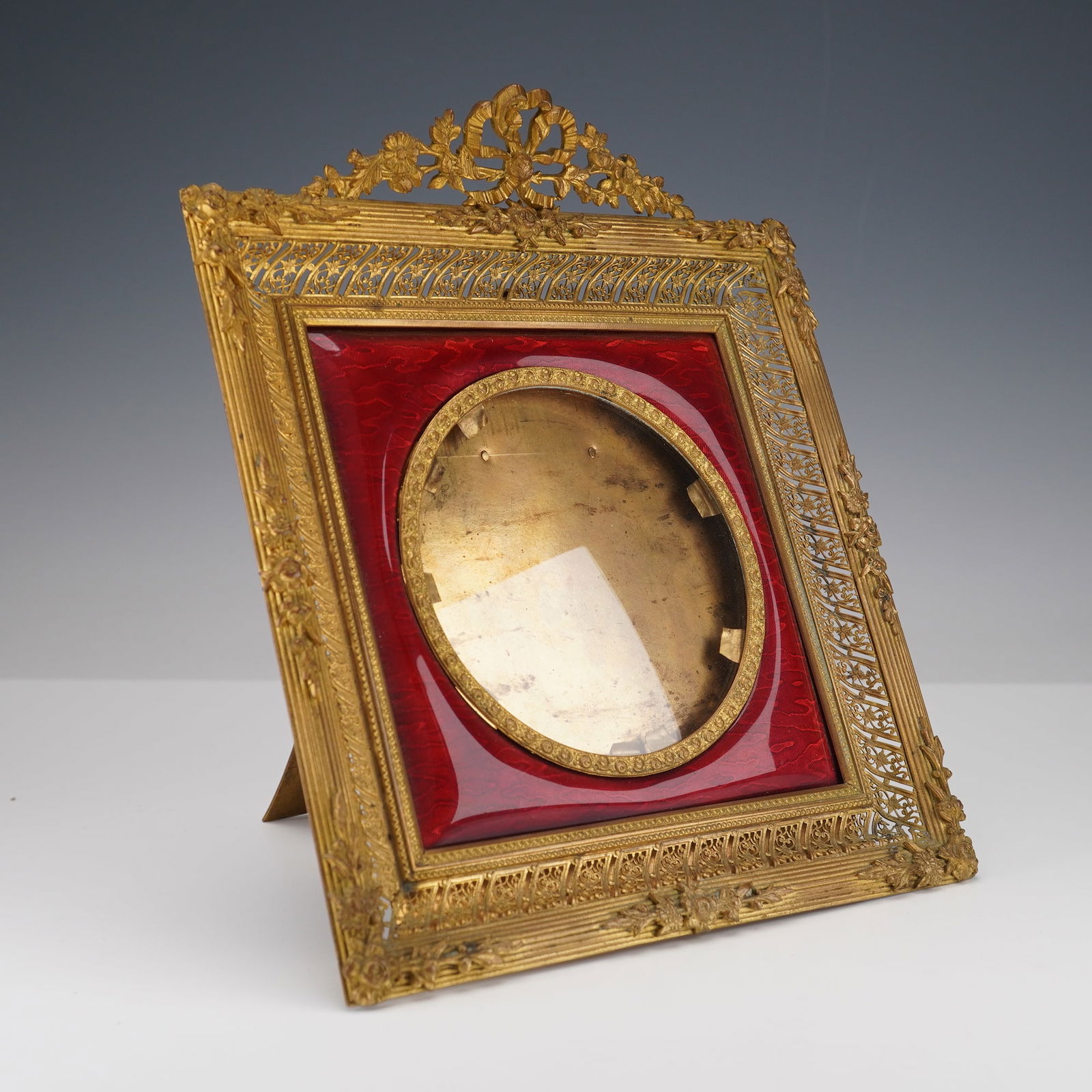 19th Century French Ormolu and Guilloche Enamel Picture Frame (1 of 6)