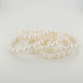 5pc Freshwater Pearl Expandable Bracelets