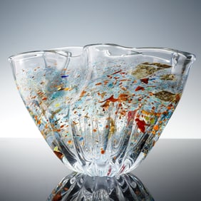 Ion Tamaian Studio Art Glass Vase, Signed