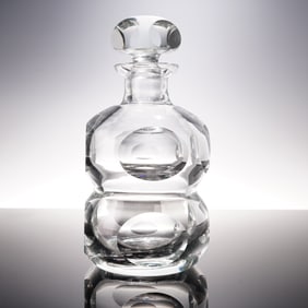 Cut Art Glass Decanter with Stopper