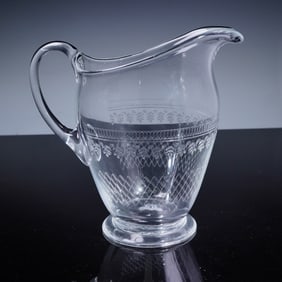 A 'Lady Hamilton' / 'Pall Mall' Etched Glass Pitcher