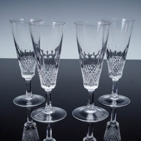 4pc Waterford Colleen Crystal Champagne Glasses