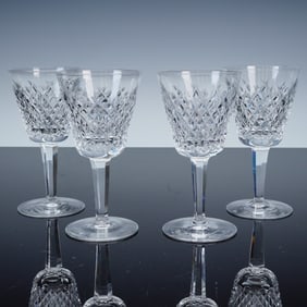 4pc Waterford Crystal Claret Wine Glasses, Alana Pattern