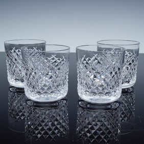 4pc Waterford Crystal Rocks Glasses, Alana Pattern
