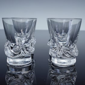 4pc Daum Sorcy Flat Tumbler Glasses
