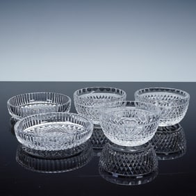 5pc Cut Crystal Bowls and Dishes, Including Waterford Colleen Bowls