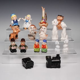 17pc Collection of Vintage Ceramic Salt & Pepper Shakers + Lefton Bud Vase