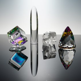 4pc Art Glass Crystal Paperweights