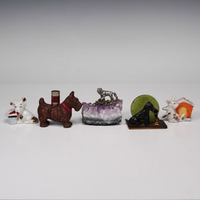 5pc Collectible Animal Figurines- Card Holder, Lighter, Pin Cushion + More