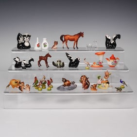 33pc Collection of Miniature Ceramic & Wood Animal and Bird Figurines