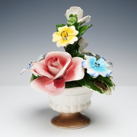 Nuova Capodimonte Porcelain Floral Arrangement Sculpture