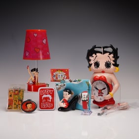 9pc Betty Boop Character Collectibles including Clock, Lamp, Watch + More