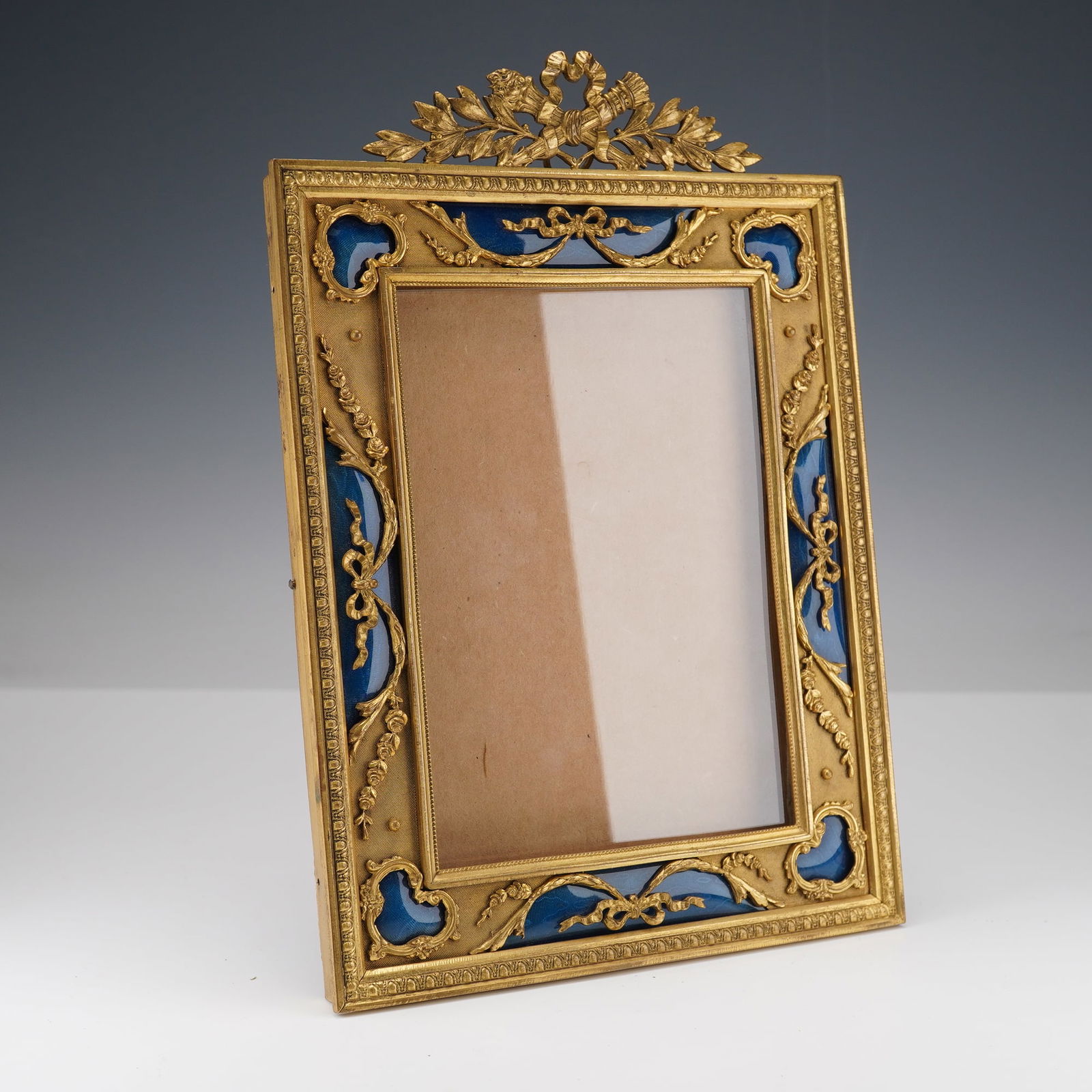 Vintage Ornate Gilt Picture Frame with Blue Accents (1 of 5)