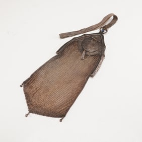 Silver Mesh Compact Frame Purse