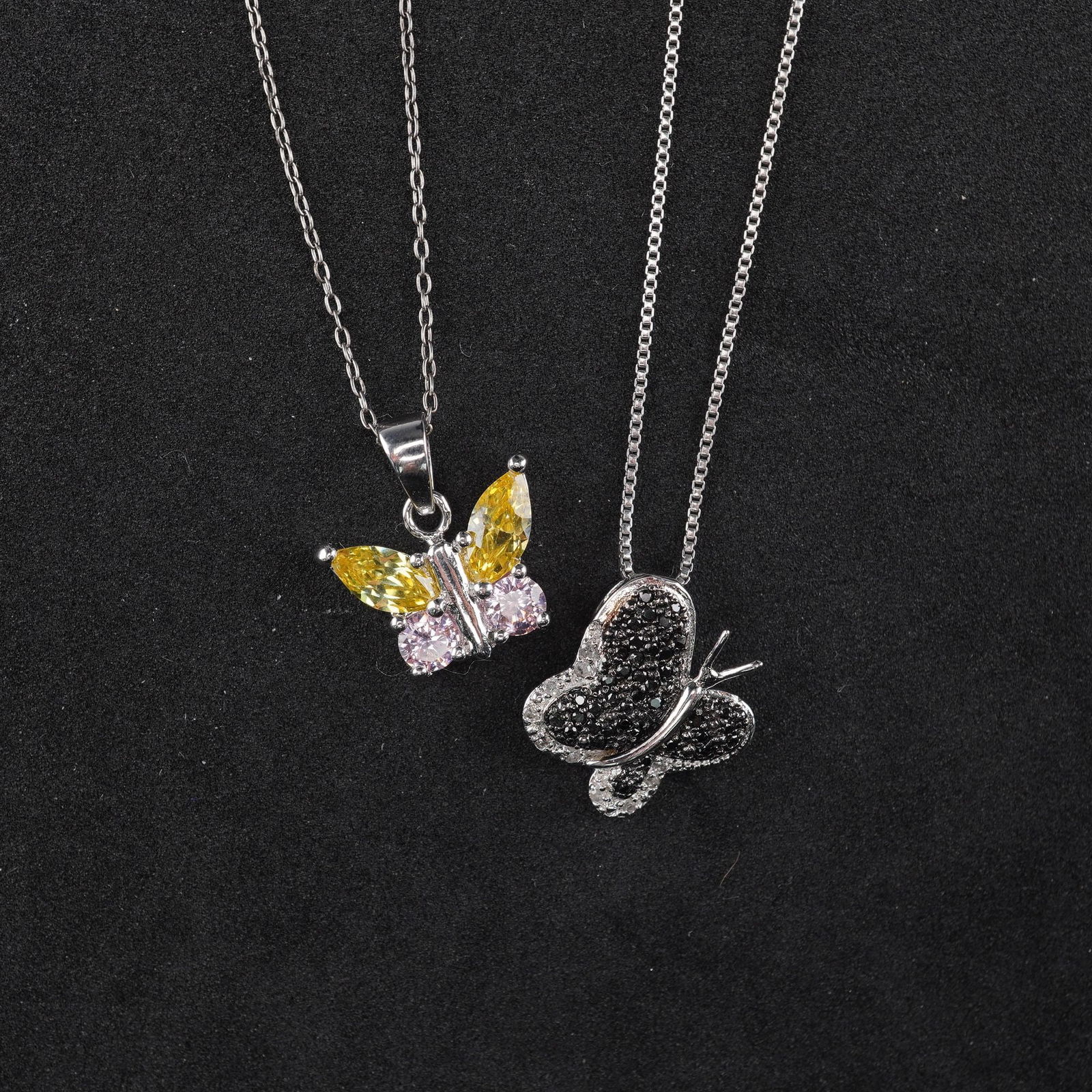 2pc Sterling Silver Butterfly Pendant Necklaces (1 of 8)