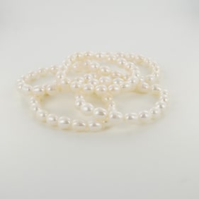 5pc Freshwater Pearl Expandable Bracelets