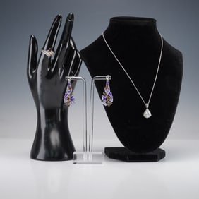 3pc Sterling Silver and Silver Plated Jewelry Collection