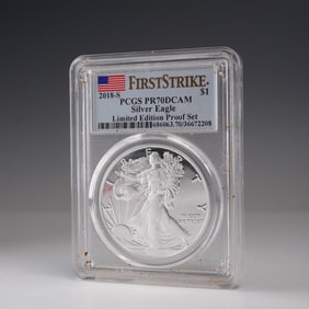 2018-S American Silver Eagle Dollar Coin PCGS Graded PR 70 DCAM