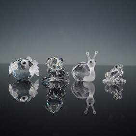 4pc Swarovski Silver Crystal Assorted Figurines
