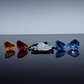 5pc Swarovski SCS Crystal Heart Figurines, Eternity Blue & More