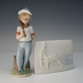 Lladro Porcelain Society Plaque and Figurine