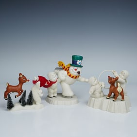 3pc Department 56 Snowbabies Guest Collections Frosty and Rudolph Figurines