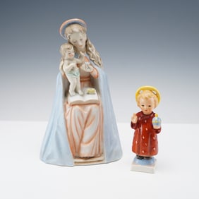 2pc Goebel Hummel Figurines, Madonna and Child & Angel
