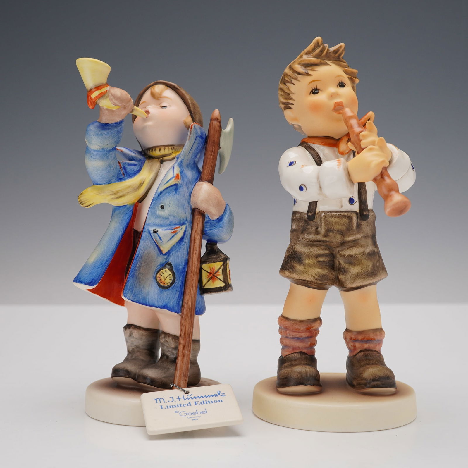 2pc Goebel M.I. Hummel Figurines, Hear Ye Hear Ye and Cheerful Tune (1 of 3)