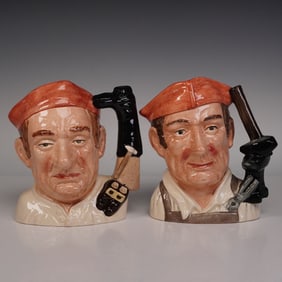 2pc Royal Doulton Large Character Jugs- Blacksmith D6571 & Bootmaker D6572