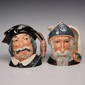 2pc Royal Doulton Large Character Jugs, Don Quixote & Sancho Panca