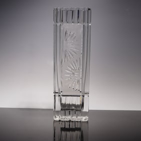 Dresden Cut Crystal Rectangular Vase