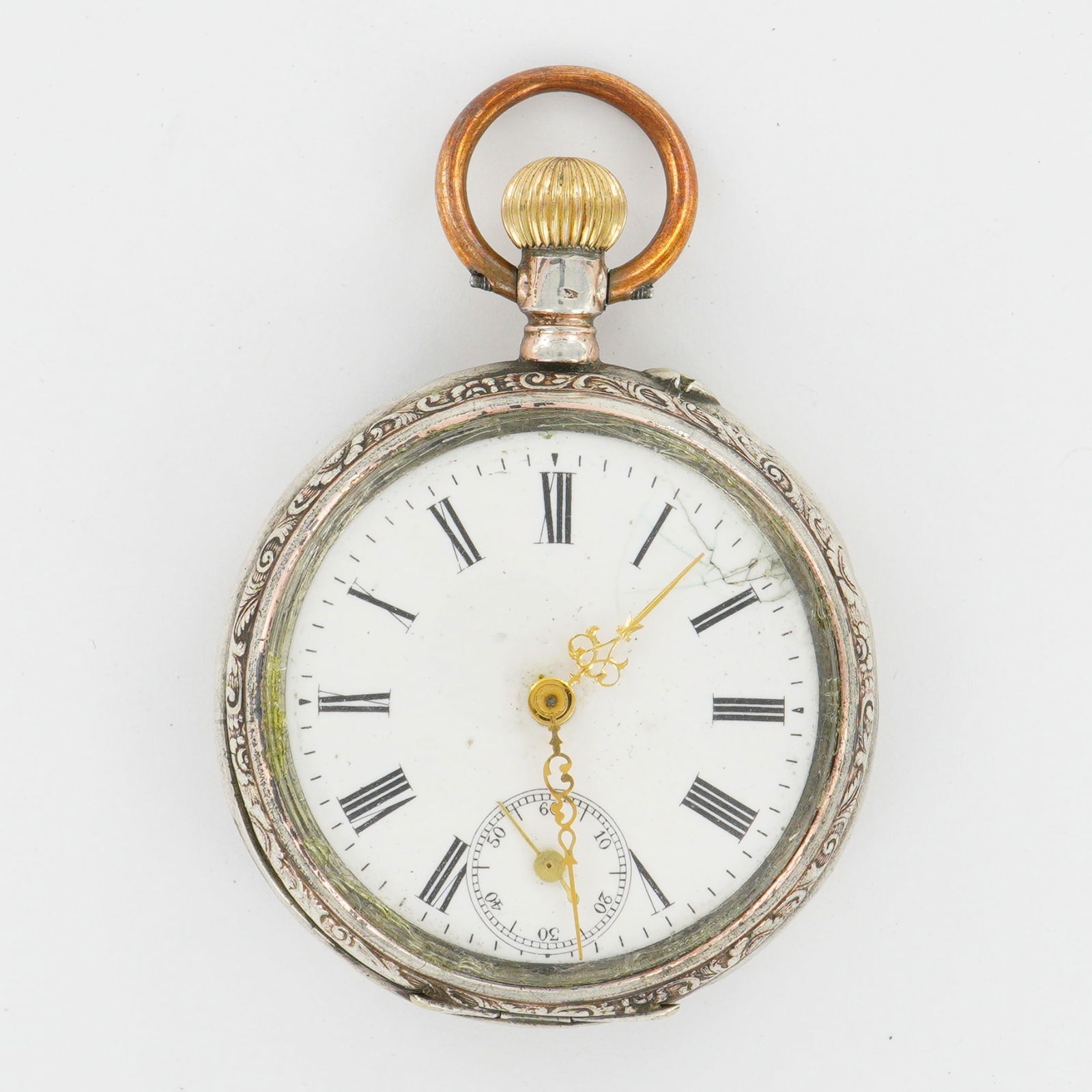 Swiss 12S 0.800 Silver Pocket Watch, Remontoir Cylindre 6 Rubis (1 of 9)